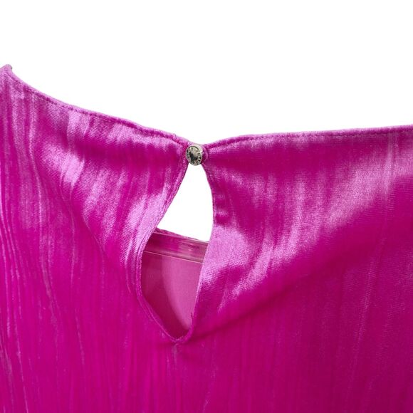 Ellen Tracy Shirt Womens Small Blouse Pink Velour/Velvet Flutter Sleeve Studded - Picture 4 of 10